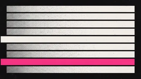 Duotone plate of a stack of horizontal bands like protocol layers, one off-white bar cutting in at a middle band and one hot pink bar at a lower band.