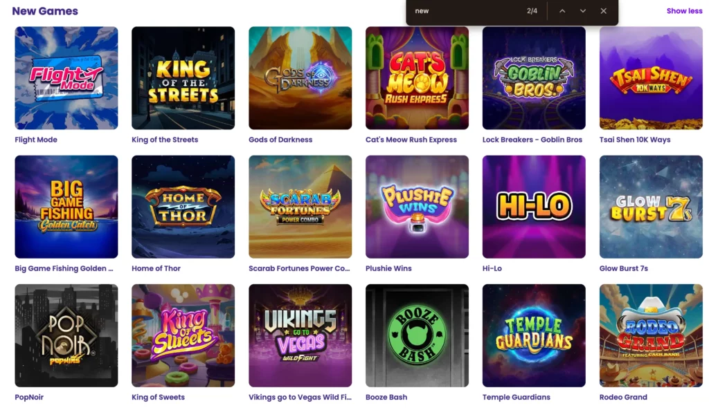 Screenshot of the best online slot games at Wildz Casino NZ with top providers and bonus features.