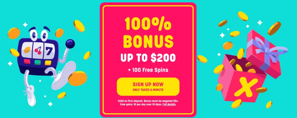 Caxino Casino NZ welcome bonus featuring $200 deposit match and 100 Free Spins for new users