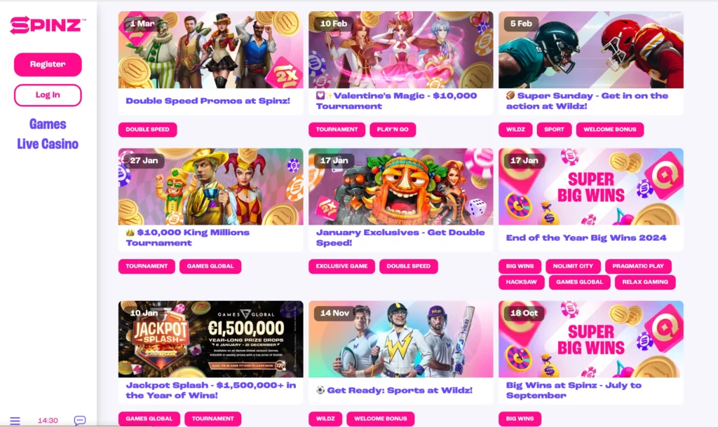 Welcome bonus and free spins offers from top New Zealand online casinos in 2025.