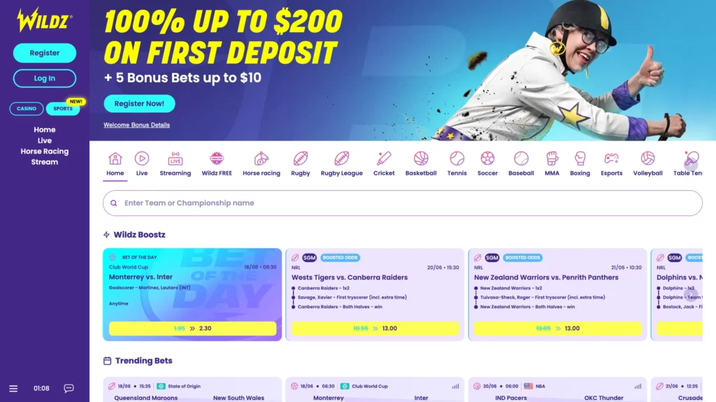 Sports betting options for local and international events at New Zealand online casinos in 2025.