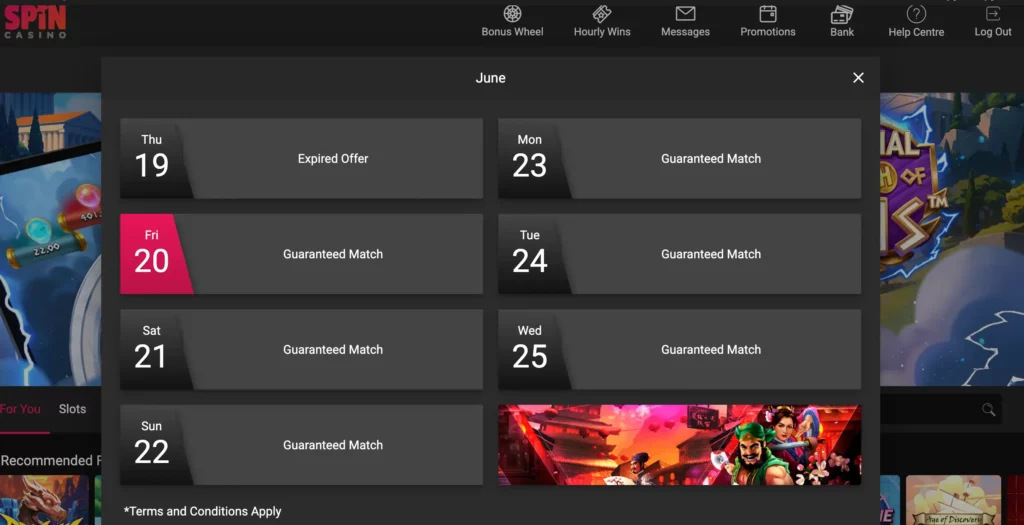  Spin Casino NZ banner showing daily bonuses and simple 3-step registration.